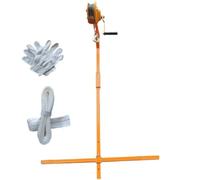 Professional AC Maintenance Tools - Heavy-Duty 150kg Self-Locking Hand Winch & Bracket with 25m Rope - Essential Equipment for Outdoor Unit Repair & Lifting