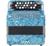 Professional Accordion, 22 Key 8 Bass Piano Button Accordion Musical Instrument, Solid Wood Piano Accordion, For Beginners Students With Storage Bag,Sky Blue,Serene16