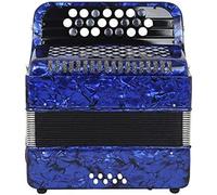 Professional Accordion, 22 Key 8 Bass Piano Button Accordion Musical Instrument, Solid Wood Piano Accordion, For Beginners Students With Storage Bag,Dark Blue,Serene16