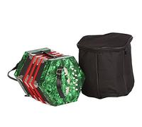 Professional Accordion Concertina With 20 Buttons, With Carrying Bag And Adjustable Hand Strap, For Daily Practice Stage Performance (Color : Green)
