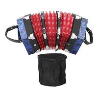 Professional Accordion Concertina With 20 Buttons, With Carrying Bag And Adjustable Hand Strap, For Daily Practice Stage Performance(Blue)