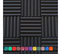 Professional Acoustic Foam Panels - Wedge Style 12x12x2” Tiles - 4 Pack - Studio Foam for Sound Dampening - Soundproofing Foam for Walls and Ceilings (Charcoal Color)