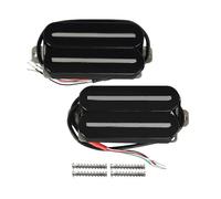 Professional Acoustic Guitar Pickups Neck/bridge Pickup Set Dual Track Ceramic Bk Or White(Black)