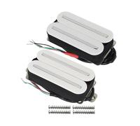 Professional Acoustic Guitar Pickups Neck/bridge Pickup Set Dual Track Ceramic Bk Or White(White)