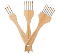 Professional Acrylic Brush Set - 3 Pieces Nylon Wool Texture Brushes | Versatile Texture Rake Brush For Oil Watercolor Art Painting Canvas Pottery Crafting Adults Beginners Creative Studio Home DIY Su