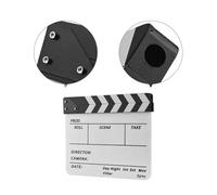 Professional Acrylic Clapperboard,Film Slate with Integrated Magnet,Clear Printing,Includes Marker & Eraser,for TV Video Production,Cinema Director Slate (White & Black Stick)