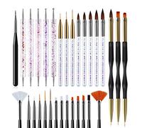 Professional Acrylic Nail Art Brushes Set - 31Pcs High-Quality Nail Art Liner, Dotting Tools, Paint Brushes for Gel Polish, Essential DIY Creative Nail Art Tools
