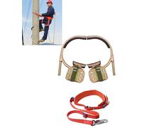 Professional Adjustable Climbing Spikes & Climbing Irons for Linemen, Arborists, Tree Work | Heavy-Duty Steel Pole & Tree Climbing Spurs(35cm)