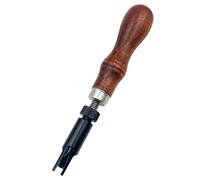 Professional Adjustable Leather Groover - V Type Quenched Steel Gouge with Ergonomic Wood Handle for Leather Craft, Stitching & Carving (1 Pcs)