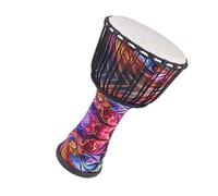 Professional African Drum 11-inch Adjustable African Drum PVC Indonesian Sheepskin Lightweight Adult Cloth Art African Drum (Color : F)