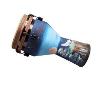 Professional African Drum 12-inch Solid Wood Laminated African Drummer Painted African Drum Adult Hand Drum Instrument (Color : C)