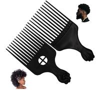 Professional Afro Pick Comb, Detangling Hairdressing Afro Braiding Rake Comb for Wig Natural African Thick Curly Long Short Hairstyling Men Women Barber Salon Hairstylist Tools (AB)
