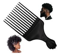 Professional Afro Pick Comb, Detangling Hairdressing Afro Braiding Rake Comb for Wig Natural African Thick Curly Long Short Hairstyling Men Women Barber Salon Hairstylist Tools (A)