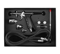 Professional Airbrush Kit with 3 Nozzles (0.3mm/0.5mm/0.8mm) and Cups - HVLP Gravity Feed Spray Gun for Model Painting, DIY Art, Nail, Tattoo, Cake Decorating