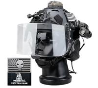 Professional Airsoft Bump Helmet with Modular Rails, Compatible with NVG, Includes Tactical Headset, Flashlight & Patches for CQB Hunting Skirmish