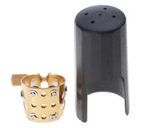 Professional Altos Sax Ligature 4 Point Technology Sturdy Brass Enhanced Acoustics Saxophone Mouthpiece Altos Saxophone Clamp