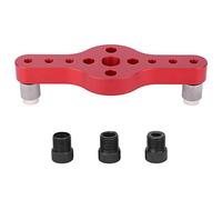 Professional Aluminum Alloy Woodworking Punch Locator Straight Hole Opener Drill Guide Precision Tool for Woodworkers Carpenters DIY Enthusiasts Durable Anodized Finish 140x50x20mm