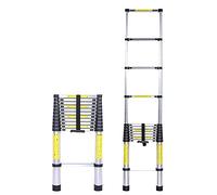 Professional Aluminum Telescopic Ladder, Heavy Duty Adjustable Height for RV, Rooftop, Attic - Portable, Compact Folding Design