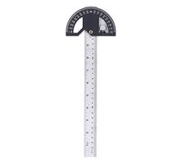Professional Angle Protractor Ruler High Accuracy Multifunctional Woodworking Tool for Carpentry Construction Solid ABS Material 12mm Thick Durable Measurement Silver Black (30.5cm / 12in)