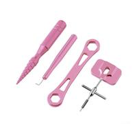 Professional Angler Tool Set For Bearing Pin Extraction With Trapezoidal Cone And Storage Box, Compatible With Various Reels, Black(Pink Set)