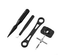 Professional Angler Tool Set For Bearing Pin Extraction With Trapezoidal Cone And Storage Box, Compatible With Various Reels, Black(Black Set)