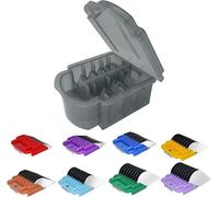 Professional Animal Stainless Steel Attachment 8 Color Guide Comb Set,Compatible with Andis/Oster A5/Wahl KM10 Series Clipper(ONLY Snap on Size #10/15/30,Not compatible with 5-in-1 blades）