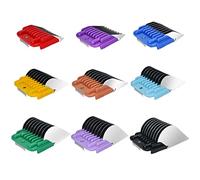 Professional Animal Stainless Steel Attachment 9 Color Guide Comb Set,Compatible with Andis, Oster A5, Wahl KM Series Clipper Detachable Blade Pet, Dog, Cat, and Horse Clippers
