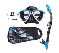 Professional Anti-Fog Snorkel Set for Adults - Dry Top Anti-Splash Mask & Snorkel with Camera Mount, Tempered Glass Scuba Gear for Ocean Exploration