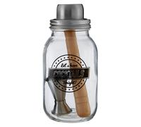 Professional Ara 3 Piece Lets Have Cocktails Jar, Clear Design Cocktail Jar, Complete Bar Accessory Jar Premier Housewares Silver One Size