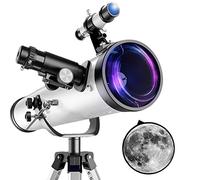 Professional Astronomical Telescope Children Adults,76Mm Aperture 700Mm Reflective Telescope,High Magnification Stargazing Portable Travel Telescope with Carry Bag,Tripod,Blue (Blue) (White)