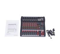 Professional Audio Mixer, 8 Channel +48V Phantom Power Audio Mixer with USB Connection, Multiple Inputs, Real Time Monitoring for Karaoke Rooms, Home, Campus Activities, Bars Music, Dining Bars