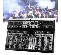 Professional Audio Mixer, 99 Dsp Echo Audio Sound Mixer, with 48v Phantom Power DJ Mixer Bluetooth, for PC Recording Karaoke Studio Streaming. 6-Channel