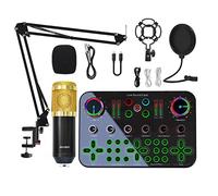 Professional Audio Mixer, DJ16 Sound Card 48V Large Diaphragm Condenser Microphone Voice Changer，Suitable For DJ, Condenser Microphone, Online Karaoke, Singing, Karaoke, Live Broadcast.