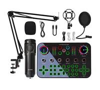 Professional Audio Mixer, DJ16 Sound Card 48V Large Diaphragm Condenser Microphone Voice Changer，Suitable For DJ, Condenser Microphone, Online Karaoke, Singing, Karaoke, Live Broadcast.