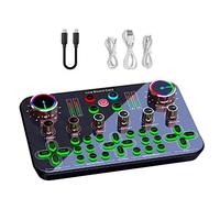 Professional Audio Mixer, DJ16 Sound Card 48V Large Diaphragm Condenser Microphone Voice Changer，Suitable For DJ, Condenser Microphone, Online Karaoke, Singing, Live Broadcast.