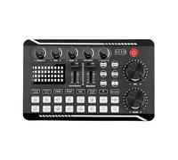 Professional Audio Mixer | F998 Live Sound Card With LED Light,Music Making Equipment, Recording Desktop Audio Mixer For Mobile Phones, Computers, Tablets