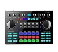 Professional Audio Mixer, K1 Live Sound Card Portable Bluetooth Sound Card Profession Adjustable Volume Audio For Music Recording Karaoke Singing
