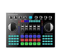 Professional Audio Mixer, K1 Live Sound Card Portable Bluetooth Sound Card Profession Adjustable Volume Audio for Music Recording Karaoke Singing