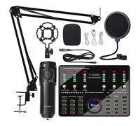 Professional Audio Mixer, Microphone Bluetooth Wireless Karaoke With Live Streaming DJ10 Sound Card For PC Phone Singing Gaming