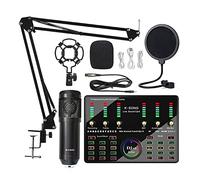 Professional Audio Mixer,Microphone Bluetooth Wireless Karaoke With Live Streaming Dj10 Sound Card For Pc Phone Singing Gaming