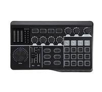 Professional Audio Mixer, OTG HiFi Sound Board Console System Live Sound Card, RGB USB BT5.0 DJ Studio Sound Card Voice Changer for Streaming Gaming