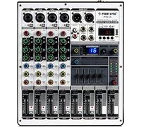 Professional Audio Mixer, Phenyx Pro PTX-15 Mixing Console, 4 Channels, USB Input, Stereo Equalizer W/ 16 Echo Effects, Ideal for Stage, Live Gigs, and Karaoke （PTX-15A)