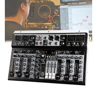 Professional Audio Mixer, Professional Music Mixing Board DJ Mixer, with 5 Channel Digital USB Bluetooth Echo Delay Effect, for PC Recording. 4-Channel