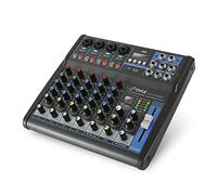 Professional Audio Mixer Sound Board Console - Desk System Interface with 6 Channel, USB, Bluetooth, Digital MP3 Computer Input, 48V Phantom Power, Stereo DJ Streaming & FX16 Bit DSP