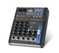 Professional Audio Mixer Sound Board Console System Interface 4 Channel Digital USB Bluetooth MP3 Computer Input 48V Phantom Power Stereo DJ Studio Streaming FX 16-Bit DSP processor