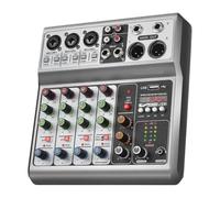 Professional Audio Mixer,Sound Board Mixing Console With 5Channel Digital USB Bluetooth Echo Delay Effect,Input 48V Stereo