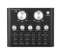 Professional Audio Mixer, V8 Live Sound Card With Effects And Voice Changer, Bluetooth Audio Mixer Device For Live Streaming, Music Recording