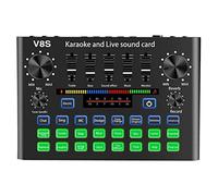 Professional Audio Mixer, V8S Phone Sound Card Set Bluetooth Microphone Live Broadcast Equipment Computer Universal