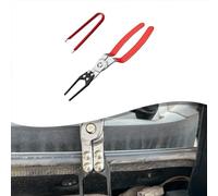 Professional automotive relay and fuse extraction pliers with bias handle and slender tips, engineered to work efficiently in confined engine spaces