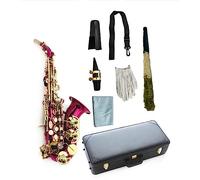 Professional B Flat Saxophone Small Bend Neck Pink Body Gold Keys Musical Instrument With Case Saxophone for Student